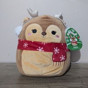 Squishmallows Darla 8" Fawn Winter Scarf Ear Muffs New with tags!